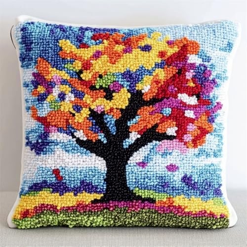 Kitquiver Landschaft Knüpfkissen Mit Vordruck Bunter Blumenbaum Diy-Kissenbezug Mit Gobelin-Stickerei,Kissen-Set Für Die Heimdekoration,Stickset Für Anfänger 17x17in Kitquiver Landschaft Knüpfkissen Mit Vordruck Bunter Blumenbaum Diy-Kissenbezug Mit Gobelin-Stickerei,Kissen-Set Für Die Heimdekoration,Stickset Für Anfänger 17x17in von Kitquiver