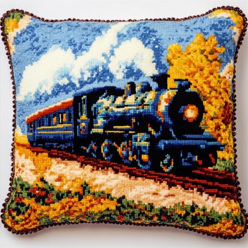 Kitquiver Landschaft Knüpfkissen Mit Vordruck Retro-Zug Diy-Knüpfhäkel-Sets,Nadelspitzen-Set Für Heimdekoration,Handarbeitsset Für Erwachsene Anfänger 17x17in Kitquiver Landschaft Knüpfkissen Mit Vordruck Retro-Zug Diy-Knüpfhäkel-Sets,Nadelspitzen-Set Für Heimdekoration,Handarbeitsset Für Erwachsene Anfänger 17x17in von Kitquiver