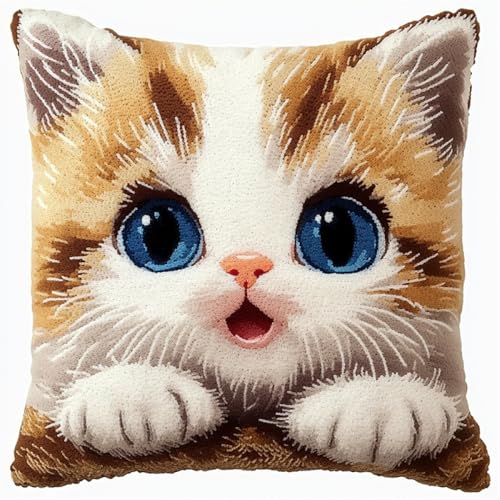 Kitquiver Tier Kissen Knüpfen Set Erwachsene Cartoon-Katze Häkel-Handarbeiten Mit Knüpfwerkzeug Für Erwachsene,Diy-Kissen-Sets Für Heimdekoration 17x17in Kitquiver Tier Kissen Knüpfen Set Erwachsene Cartoon-Katze Häkel-Handarbeiten Mit Knüpfwerkzeug Für Erwachsene,Diy-Kissen-Sets Für Heimdekoration 17x17in von Kitquiver