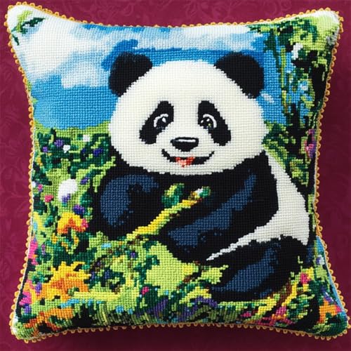 Kitquiver Tier Knüpfkissen Mit Vordruck Cartoon-Panda Kreuzstich-Sets Zur Herstellung Von Kissenbezügen,Diy-Knüpfhäkel-Set Für Teppiche 17x17in Kitquiver Tier Knüpfkissen Mit Vordruck Cartoon-Panda Kreuzstich-Sets Zur Herstellung Von Kissenbezügen,Diy-Knüpfhäkel-Set Für Teppiche 17x17in von Kitquiver