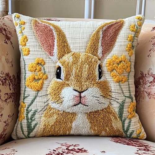 Kitquiver Tier Knüpfkissen Mit Vordruck Kaninchen Und Blumen Knüpfhäkel-Set,Kissen,Diy-Teppich,Häkelnadel,Kissenherstellungs-Sets Mit Vorgedrucktem Muster Auf Leinwand 17x17in Kitquiver Tier Knüpfkissen Mit Vordruck Kaninchen Und Blumen Knüpfhäkel-Set,Kissen,Diy-Teppich,Häkelnadel,Kissenherstellungs-Sets Mit Vorgedrucktem Muster Auf Leinwand 17x17in von Kitquiver