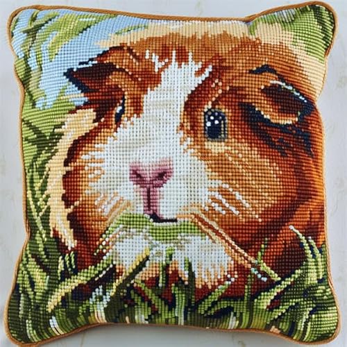 Kitquiver Kissen Tier Knüpfset für Erwachsene (43x43cm) DIY Kissen Bastelset für Anfänger für die Sofa-Heimdekoration von Kitquiver