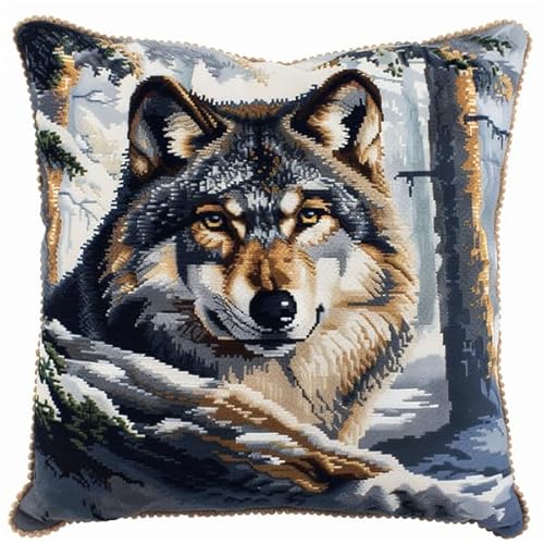 Knüpfen Set Kissen Wolf Knüpfen für Anfänger Set 43X43cm Knüpfen Handarbeit Set Kissen Bastelset Knüpfen Handwerksset Kissen DIY Bastelset für Anfänger für die Sofa-Heimdekoration Knüpfen Set Kissen Wolf Knüpfen für Anfänger Set 43X43cm Knüpfen Handarbeit Set Kissen Bastelset Knüpfen Handwerksset Kissen DIY Bastelset für Anfänger für die Sofa-Heimdekoration von Kitquiver