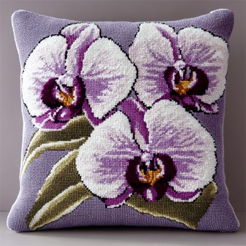 Knüpfkissen Mit Vordruck Cartoon-Phalaenopsis-Orchidee Diy-Knüpfhäkel-Set Für Teppiche Und Kissen Auf Leinwand Für Anfänger 17x17In Knüpfkissen Mit Vordruck Cartoon-Phalaenopsis-Orchidee Diy-Knüpfhäkel-Set Für Teppiche Und Kissen Auf Leinwand Für Anfänger 17x17In von Kitquiver