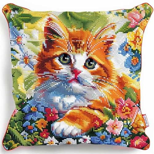 Knüpfkissen Set Katze Knüpfen für Anfänger Set 43X43cm Knüpfen Handarbeit Set Kissen Bastelset Knüpfen Handwerksset Kissen DIY Bastelset für Anfänger für die Sofa-Heimdekoration Knüpfkissen Set Katze Knüpfen für Anfänger Set 43X43cm Knüpfen Handarbeit Set Kissen Bastelset Knüpfen Handwerksset Kissen DIY Bastelset für Anfänger für die Sofa-Heimdekoration von Kitquiver