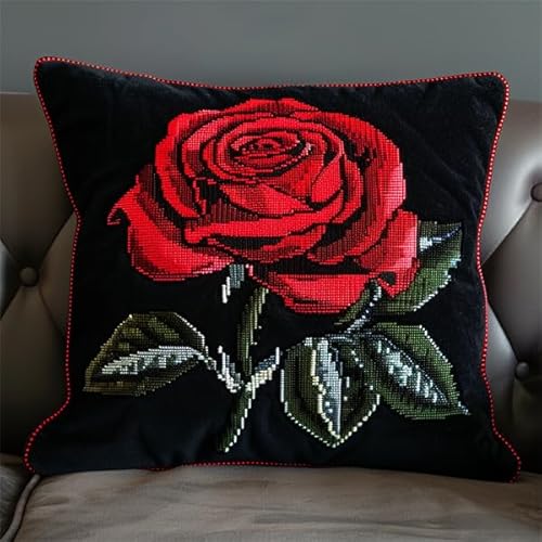 Knüpfkissen Set Rose Knüpfen für Anfänger Set 43X43cm Knüpfen Handarbeit Set Kissen Bastelset Knüpfen Handwerksset Kissen DIY Bastelset für Anfänger für die Sofa-Heimdekoration Knüpfkissen Set Rose Knüpfen für Anfänger Set 43X43cm Knüpfen Handarbeit Set Kissen Bastelset Knüpfen Handwerksset Kissen DIY Bastelset für Anfänger für die Sofa-Heimdekoration von Kitquiver