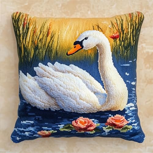 Tier Knüpfkissen Mit Vordruck Cartoon-Schwan Diy-Knüpfhäkel-Set Für Teppiche Und Kissen Auf Leinwand Für Anfänger 17x17in Tier Knüpfkissen Mit Vordruck Cartoon-Schwan Diy-Knüpfhäkel-Set Für Teppiche Und Kissen Auf Leinwand Für Anfänger 17x17in von Kitquiver