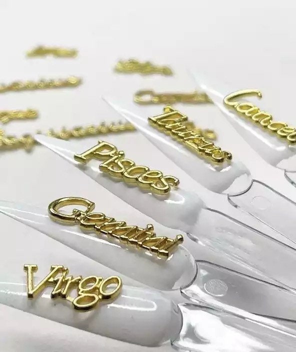 3D Sternzeichen Nagel Anhänger, Nail Art Dekorationen, Legierung Gold Charms Schmuck Für Nägel von KitschyNails