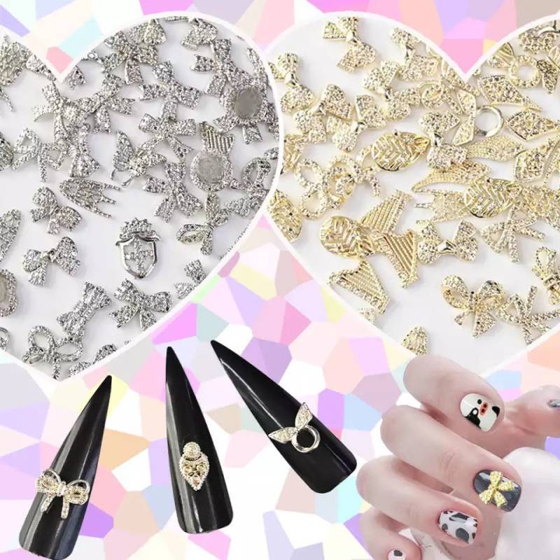 5 Stück Metallnagel Charms Zufällig Ausgewählte Charms, Gold Oder Silber von KitschyNails