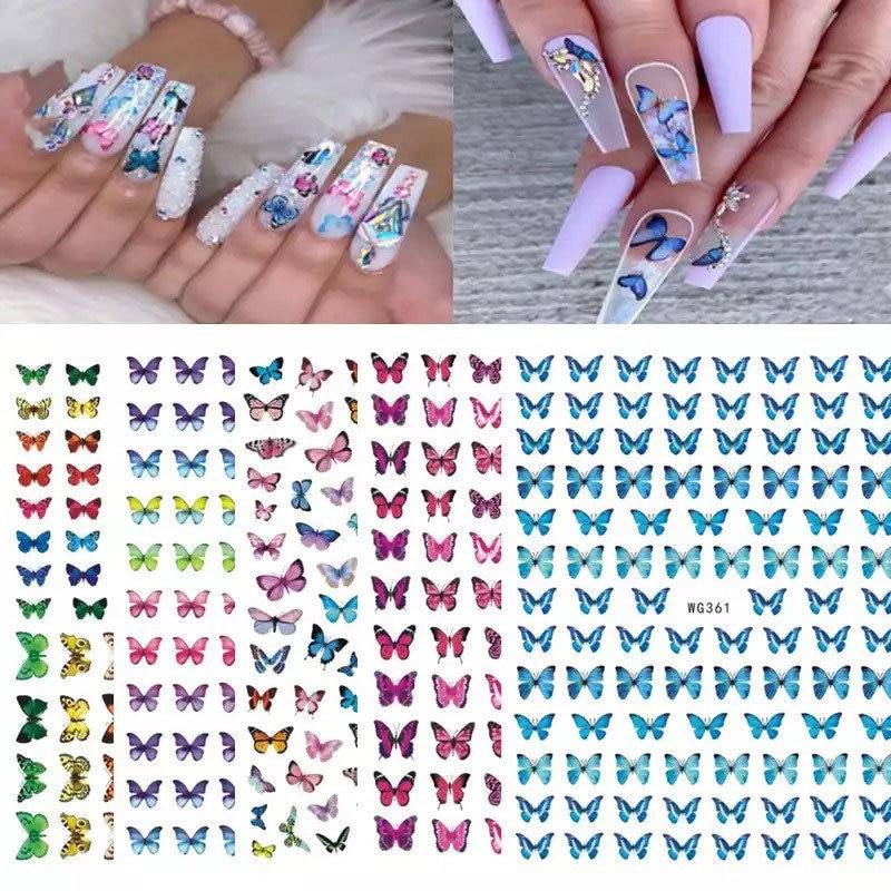 Bunte Schmetterlinge - Nail Art Sticker von KitschyNails