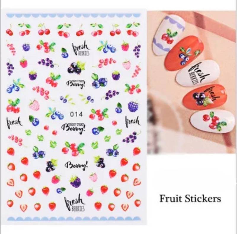Erdbeere, Brombeere, Heidelbeere, Kirsche - Fruit Nail Art Sticker von KitschyNails