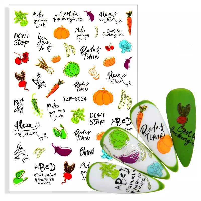 Gemüse Design 3D Nail Art Sticker von KitschyNails