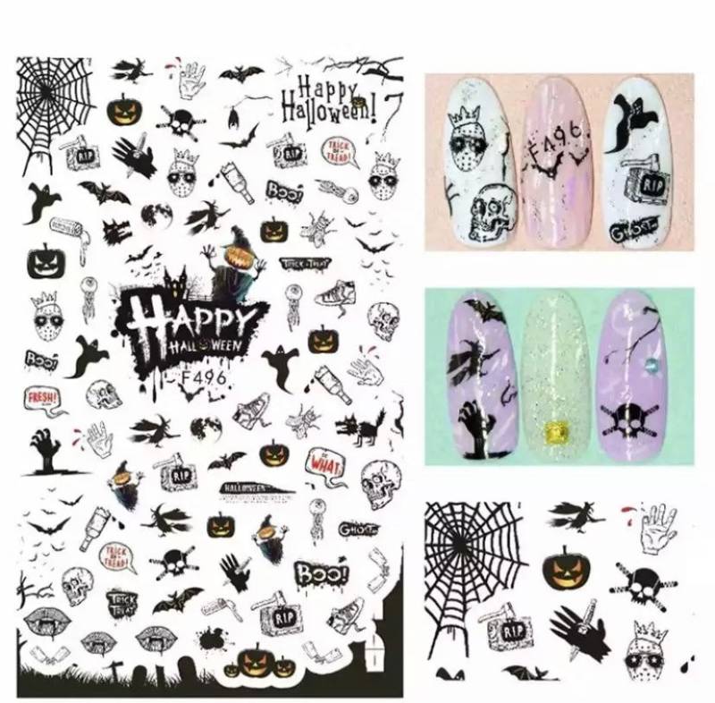 Halloween, Fledermäuse, Boo, Skull & Witches - Nail Art Set Sticker von KitschyNails