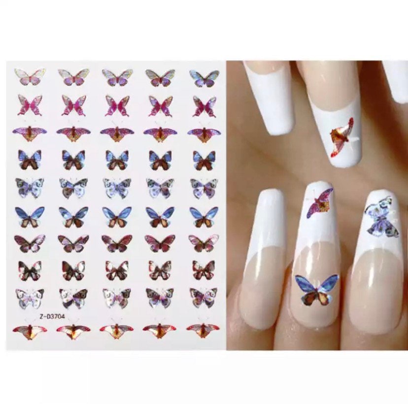 Holographic Bunt Schmetterling - Nail Art Sticker von KitschyNails