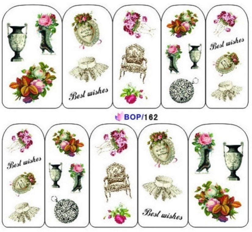Wassertransfer Nagel Aufkleber, Blumen Und Möbel Style Nail Art, Nageldekoration Wassertransfer Nagel Aufkleber, Blumen Und Möbel Style Nail Art, Nageldekoration von KitschyNails