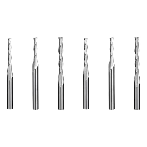 6PC Flachschaftfräser,VHM Einschneidiger Fräser,Flöte Hartmetall,Schaftfräser,Beschichtung CNC Fräser,For Dichteplatte,Holz,Aluminium Stahl Titan,Sperrholz,3.175*12*38,3.175*15*38,3.175*22*38MM,Kiuiom von Kiuiom
