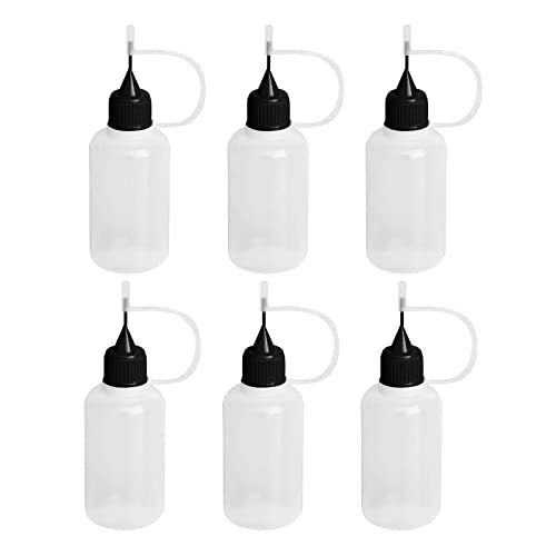 Applikator Squeeze Flasche,Nadelflaschen Fläschchen,Klebstoff-Applikator Squeeze-Flaschen,6PCS Liquid Flaschen 15ml für die Anwendung von Genauen Mengen an Leim von Kiuiom