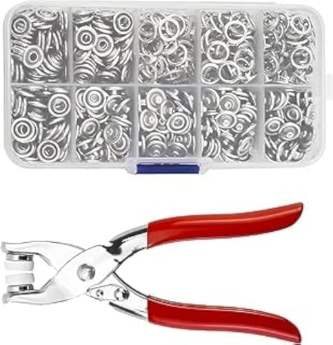 Feste Knöpfe Werkzeug, Druckknopf Set mit Zange, Button Druckknöpfe, 150 Set Ösen Druckknöpfe Nähfrei Buttons Hohle Druckknöpfe Metall Button Schnalle zum Annähen Nähzubehör Sewing Craft von Kiuiom