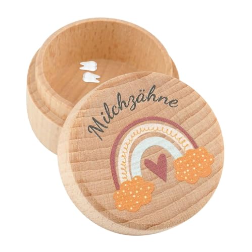 Kiuiom Aufbewahrungsbox für Baby Zähne, Zahnfee Box, Zahndose Milchzähne, Zahnbox für Milchzähne Jungen Souvenir Box Dose zur Aufbewahrung von Milchzähnen Zahnbox aus Holz zum Geburtstag oder Taufe von Kiuiom