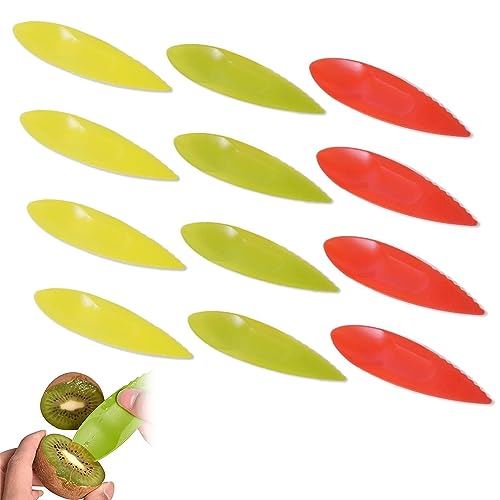 Kiwi Spoon,Kiwi Löffel,Fruchtlöffel,Kiwi Plastic Spoon,Fruit Peeler Cutter Spoon,Küche Gadget,Für Kiwis,Äpfel,Grapefruits Etc,12 Stücke,Kiuiom von Kiuiom