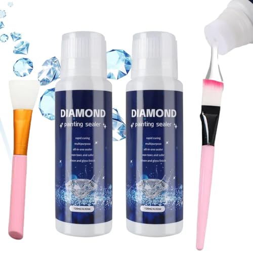 Transparente Diamant Painting Versiegelung,Durchsichtig Diamond Painting Kleber,Transparente Kleber mit Bürste,Zubehör für Glitzernde Bilder & Versiegelung von Diamanten,240ml von Kiuiom