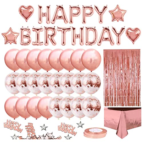 Kivvlbzeq Geburtstags Feier Dekoration für MäDchen Frauen Alles Gute zum Geburtstag Banner Rose Gold Fransen Vorhang Folie Tisch Decke Kivvlbzeq Geburtstags Feier Dekoration für MäDchen Frauen Alles Gute zum Geburtstag Banner Rose Gold Fransen Vorhang Folie Tisch Decke von Kivvlbzeq