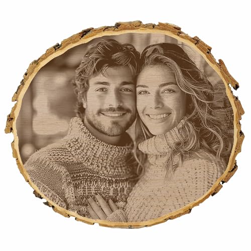 KIWISTAR UG - Holzscheibe 36-40 cm - mit Fotogravur - personalisiertes Fotogeschenk individuell selbst gestalten Valentinstag - Baumscheibe mit Foto und Wunschtext - Naturholz - Geschenk - Türschild KIWISTAR UG - Holzscheibe 36-40 cm - mit Fotogravur - personalisiertes Fotogeschenk individuell selbst gestalten Valentinstag - Baumscheibe mit Foto und Wunschtext - Naturholz - Geschenk - Türschild von Kiwistar
