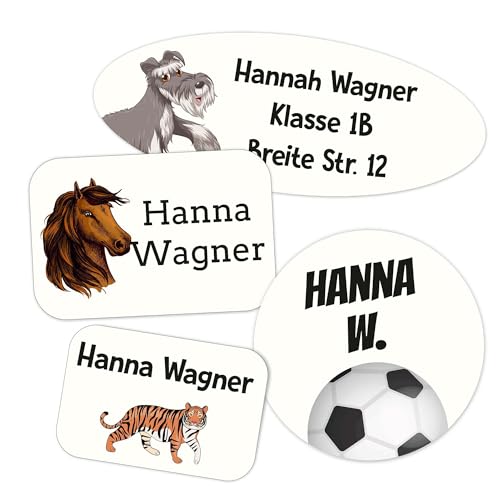 Kiwistar - 100 Namensschilder für Kleidung Rolle mix Set - weiß - Namensaufkleber Kinder Schule zum aufbügeln mit Bügeleisen - Wäscheetiketten zum aufbügeln - Wunschtext waschmaschinenfest von Kiwistar