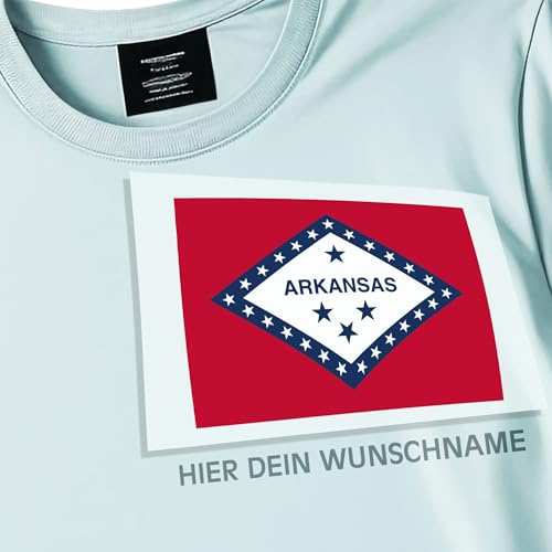 Kiwistar - Bügelbilder für Textilien - Arkansas - Bügeletiketten mit Länderflagge und Wunschtext - 300 mm personalisierbar für Trikots, Kleidung, Sport, Teams, Schule, EM, WM, Events, Name, Nummer Kiwistar - Bügelbilder für Textilien - Arkansas - Bügeletiketten mit Länderflagge und Wunschtext - 300 mm personalisierbar für Trikots, Kleidung, Sport, Teams, Schule, EM, WM, Events, Name, Nummer von Kiwistar