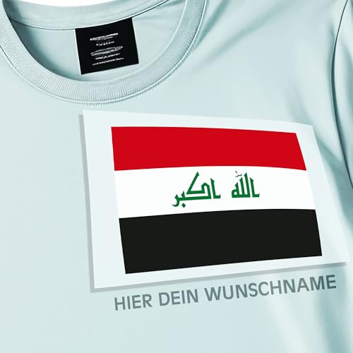 Kiwistar - Bügelbilder für Textilien - Irak - Bügeletiketten mit Länderflagge und Wunschtext - 240 mm personalisierbar für Trikots, Kleidung, Sport, Teams, Schule, EM, WM, Events, Name, Nummer Kiwistar - Bügelbilder für Textilien - Irak - Bügeletiketten mit Länderflagge und Wunschtext - 240 mm personalisierbar für Trikots, Kleidung, Sport, Teams, Schule, EM, WM, Events, Name, Nummer von Kiwistar