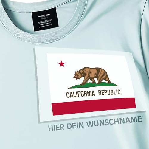 Kiwistar - Bügelbilder für Textilien - Kalifornien - Bügeletiketten mit Länderflagge und Wunschtext - 120 mm personalisierbar für Trikots, Kleidung, Sport, Teams, Schule, EM, WM, Events, Name, Nummer Kiwistar - Bügelbilder für Textilien - Kalifornien - Bügeletiketten mit Länderflagge und Wunschtext - 120 mm personalisierbar für Trikots, Kleidung, Sport, Teams, Schule, EM, WM, Events, Name, Nummer von Kiwistar