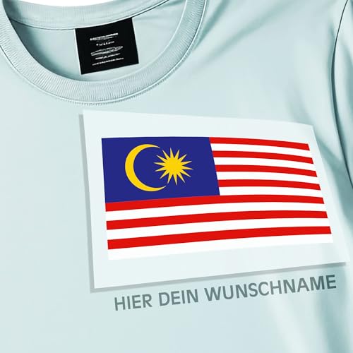 Kiwistar - Bügelbilder für Textilien - Malaysia - Bügeletiketten mit Länderflagge und Wunschtext - ab 120 mm personalisierbar für Trikots, Kleidung, Sport, Teams, Schule, EM, WM, Events, Name, Nummer Kiwistar - Bügelbilder für Textilien - Malaysia - Bügeletiketten mit Länderflagge und Wunschtext - ab 120 mm personalisierbar für Trikots, Kleidung, Sport, Teams, Schule, EM, WM, Events, Name, Nummer von Kiwistar