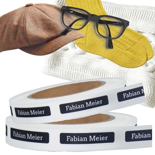 Kiwistar - Namensaufkleber zum Aufbügeln mit Wunschtext - 100 Stück - 4 x 1 cm - schwarz - Bügeletiketten für Kleidung in Pflegeheim, Seniorenheim & Altersheim - waschfest, personalisierbar, langlebig von Kiwistar