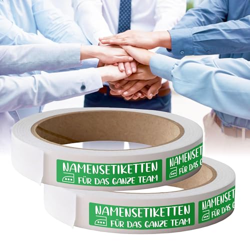 Kiwistar - Namensschilder für Kleidung Rolle 6x1 cm - gruen - Namensaufkleber Erwachsene für Teams, Schwestern, Uniform, Mannschaftsbekleidung - Wäscheetiketten zum aufbügeln - waschmaschinenfest von Kiwistar