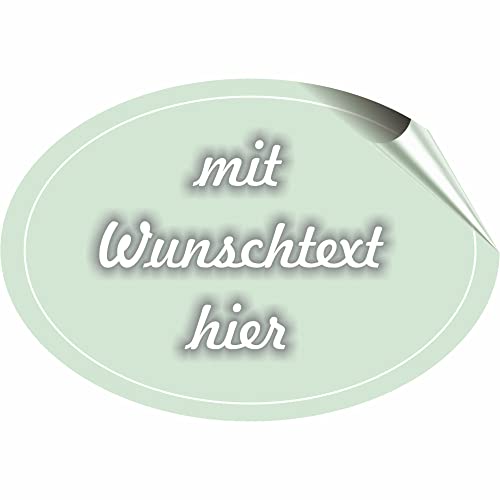 Klebeetiketten - Aufkleber - Design Oval - mit Wunschtext - Bild - Logo - personalisiert - Namensaufkleber - benutzerdefiniert für Firmenlogos - Schule - Kinder - KITA von Kiwistar