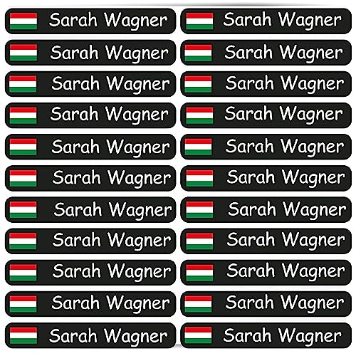 Namensaufkleber - Kinder - 46x7 mm 120 Stück - Fahne Ungarn - mit Wunschtext - Name - personalisiert - Namensetiketten - für Jugendliche - Firma - Universität - Schule - Kinder - KITA Namensaufkleber - Kinder - 46x7 mm 120 Stück - Fahne Ungarn - mit Wunschtext - Name - personalisiert - Namensetiketten - für Jugendliche - Firma - Universität - Schule - Kinder - KITA von Kiwistar