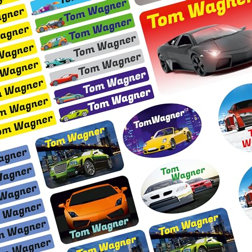 Namensaufkleber Set - Kinder - 75 Stück - Auto - mit Wunschtext - Name - personalisiert - Namensetiketten - für Jugendliche - Firma - Universität - Schule - Kinder - KITA Namensaufkleber Set - Kinder - 75 Stück - Auto - mit Wunschtext - Name - personalisiert - Namensetiketten - für Jugendliche - Firma - Universität - Schule - Kinder - KITA von Kiwistar