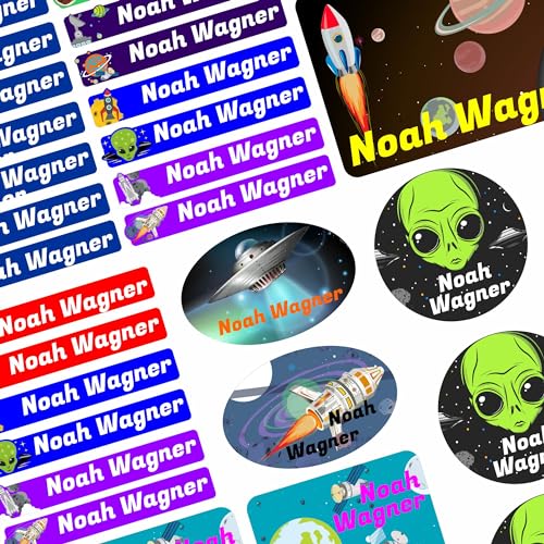 Namensaufkleber Set - Kinder - 75 Stück - Kosmos - mit Wunschtext - Name - personalisiert - Namensetiketten - für Jugendliche - Firma - Universität - Schule - Kinder - KITA Namensaufkleber Set - Kinder - 75 Stück - Kosmos - mit Wunschtext - Name - personalisiert - Namensetiketten - für Jugendliche - Firma - Universität - Schule - Kinder - KITA von Kiwistar