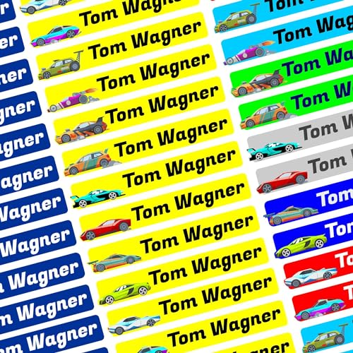 Namensaufkleber Set - Kinder - Auto - ab 54 Stück - 38x7 mm - mit Wunschtext - Name - personalisiert - Namensetiketten - für Jugendliche - Firma - Universität - Schule - Kinder - KITA Namensaufkleber Set - Kinder - Auto - ab 54 Stück - 38x7 mm - mit Wunschtext - Name - personalisiert - Namensetiketten - für Jugendliche - Firma - Universität - Schule - Kinder - KITA von Kiwistar