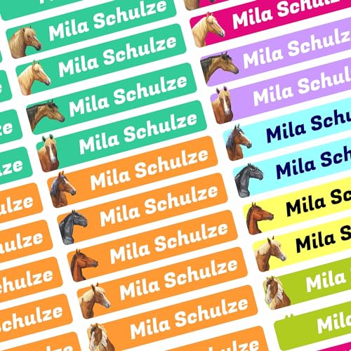 Namensaufkleber Set - Kinder - Pferde - ab 54 Stück - 38x7 mm - mit Wunschtext - Name - personalisiert - Namensetiketten - für Jugendliche - Firma - Universität - Schule - Kinder - KITA Namensaufkleber Set - Kinder - Pferde - ab 54 Stück - 38x7 mm - mit Wunschtext - Name - personalisiert - Namensetiketten - für Jugendliche - Firma - Universität - Schule - Kinder - KITA von Kiwistar