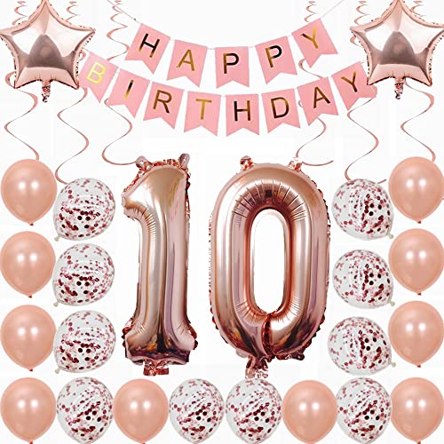 Kiwochy 10. Geburtstag Dekoration Rosegold Deko 10. Geburtstag Mädchen Party Deko Set 10 Geburtstag Mädchen Deko Geschenk 10 jahre Geburtstag deko Ballon 10 Geburtstag Mädchen Junge 10 jahre Mädchen Kiwochy 10. Geburtstag Dekoration Rosegold Deko 10. Geburtstag Mädchen Party Deko Set 10 Geburtstag Mädchen Deko Geschenk 10 jahre Geburtstag deko Ballon 10 Geburtstag Mädchen Junge 10 jahre Mädchen von Kiwochy