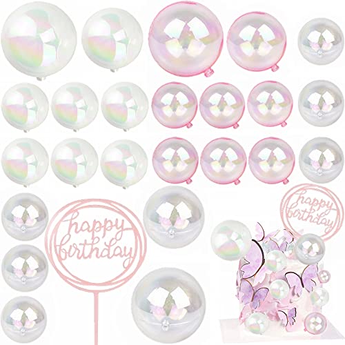 Kiwochy 25 Stück Happy Birthday Cake Topper Tortendeko Happy Birthday Tortendeko Geburtstag Kuchen Dekoration Kugel DIY Tortendeko Hochzeit Cupcake Topper Kuchendekorationen für Geburtstag Hochzeit von Kiwochy