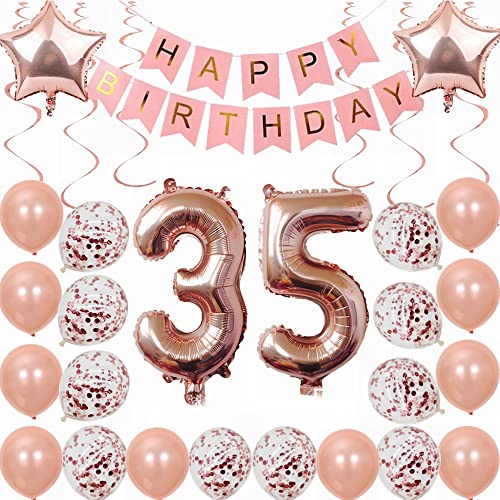 Kiwochy 35. Geburtstag Dekoration Rosegold Deko 35. Geburtstag Frauen Männer Party Deko Set 35 Geburtstag Frauen Deko Geschenk 35 jahre Geburtstag deko Ballon 35 Geburtstag Frauen 35 jahre Frauen Kiwochy 35. Geburtstag Dekoration Rosegold Deko 35. Geburtstag Frauen Männer Party Deko Set 35 Geburtstag Frauen Deko Geschenk 35 jahre Geburtstag deko Ballon 35 Geburtstag Frauen 35 jahre Frauen von Kiwochy