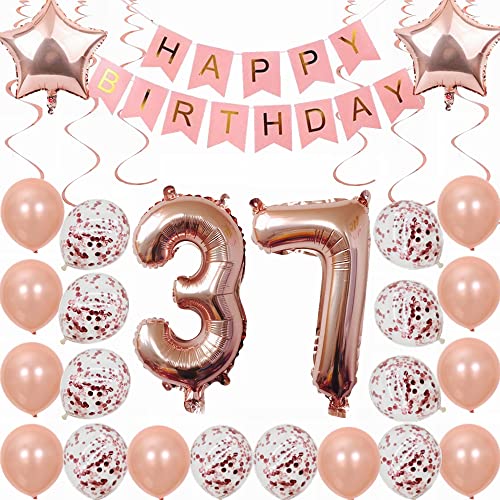 Kiwochy 37. Geburtstag Dekoration Rosegold Deko 37. Geburtstag Frauen Männer Party Deko Set 37 Geburtstag Frauen Deko Geschenk 37 jahre Geburtstag deko Ballon 37 Geburtstag Frauen 37 jahre Frauen Kiwochy 37. Geburtstag Dekoration Rosegold Deko 37. Geburtstag Frauen Männer Party Deko Set 37 Geburtstag Frauen Deko Geschenk 37 jahre Geburtstag deko Ballon 37 Geburtstag Frauen 37 jahre Frauen von Kiwochy