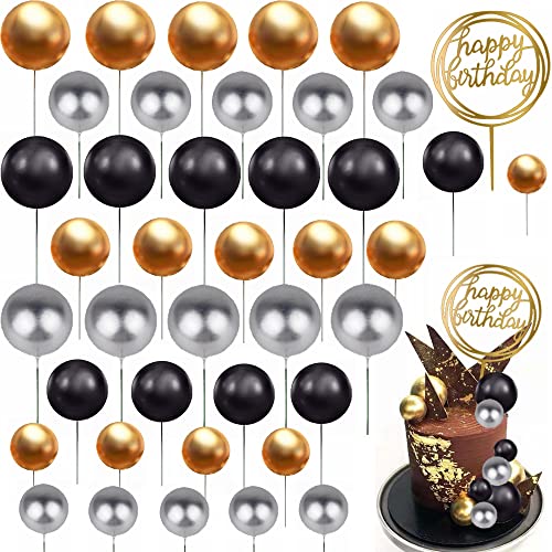 Kiwochy 46 Stück Happy Birthday Tortendeko Kugeln Tortendeko Geburtstag Schwarz und Gold Kuchen Schaumkugeln Cupcake Topper Happy Birthday Cake Topper DIY Tortendeko für Geburtstag Hochzeit Birthday Kiwochy 46 Stück Happy Birthday Tortendeko Kugeln Tortendeko Geburtstag Schwarz und Gold Kuchen Schaumkugeln Cupcake Topper Happy Birthday Cake Topper DIY Tortendeko für Geburtstag Hochzeit Birthday von Kiwochy