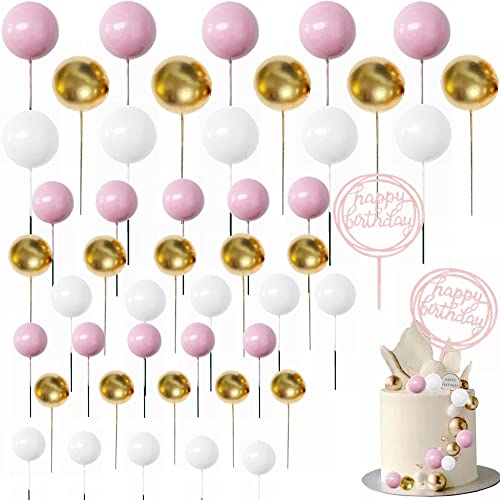 Kiwochy 46 Stück Tortendeko Goldene Kugeln Happy Birthday Cake Topper Kuchen Dekoration Kugel DIY Hochzeit Cupcake Topper Kuchendekorationen für Geburtstag Kiwochy 46 Stück Tortendeko Goldene Kugeln Happy Birthday Cake Topper Kuchen Dekoration Kugel DIY Hochzeit Cupcake Topper Kuchendekorationen für Geburtstag von Kiwochy