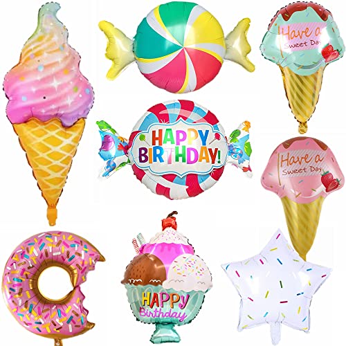Kiwochy Candy Eiscreme Donut Folienballons Set Candy Lollipop Party Krapfen Geburtstagsdeko Luftballons Sommer Ice Cream Themenorientierte Geburtstags Dekoration Ballons für Geburtstagsdeko Mädchen Kiwochy Candy Eiscreme Donut Folienballons Set Candy Lollipop Party Krapfen Geburtstagsdeko Luftballons Sommer Ice Cream Themenorientierte Geburtstags Dekoration Ballons für Geburtstagsdeko Mädchen von Kiwochy