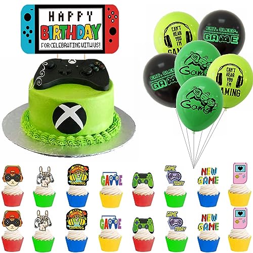 Kiwochy Geburtstag Videospiel Torten Deko Gaming Dekoration Happy Birthday Tortendeko Videospiel Cupcake Topper Geburtstag Junge Videospiel Torten Deko Spiel Thema Party Dekoration für Jungs Kiwochy Geburtstag Videospiel Torten Deko Gaming Dekoration Happy Birthday Tortendeko Videospiel Cupcake Topper Geburtstag Junge Videospiel Torten Deko Spiel Thema Party Dekoration für Jungs von Kiwochy