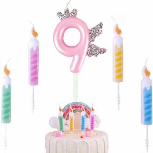 Kiwochy Geburtstagskerzen Zahlen 9 mit Krone Engelsflügel 3D Rosa Geburtstagskerzen Kerzen Geburtstag Geburtstag Kuchen Kerzen Tortendeko Geburtstag Kuchendeko Geburtstag für Kuchen Geburtstagsdeko Kiwochy Geburtstagskerzen Zahlen 9 mit Krone Engelsflügel 3D Rosa Geburtstagskerzen Kerzen Geburtstag Geburtstag Kuchen Kerzen Tortendeko Geburtstag Kuchendeko Geburtstag für Kuchen Geburtstagsdeko von Kiwochy