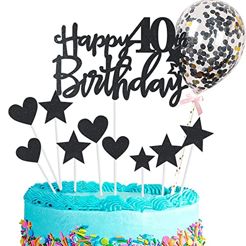Kiwochy Glitzer 40. Geburtstag Cupcake Toppers Happy 40 Birthday Tortendeko Tortendeko 40 Geburtstag Deko Kuchen 40. Geburtstag Schwarz Tortendeko 40 jahre Mann Frau Kuchendeko für 40 Geburtstag Kiwochy Glitzer 40. Geburtstag Cupcake Toppers Happy 40 Birthday Tortendeko Tortendeko 40 Geburtstag Deko Kuchen 40. Geburtstag Schwarz Tortendeko 40 jahre Mann Frau Kuchendeko für 40 Geburtstag von Kiwochy